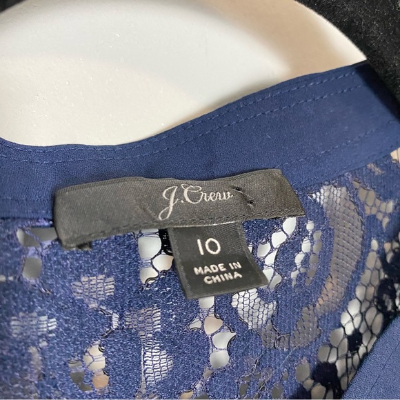 J. Crew Navy Lace Long Sleeve Top - Picture 3 of 7